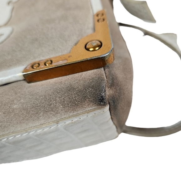Sharif Museum Lions Gate Leather Messenger Bag & Wallet Set Beige & Ivory Purse - Picture 4 of 16